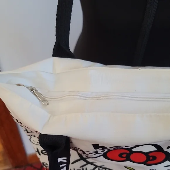 Hello Kitty White Tote with Black and Red Accents - Picture 5 of 9